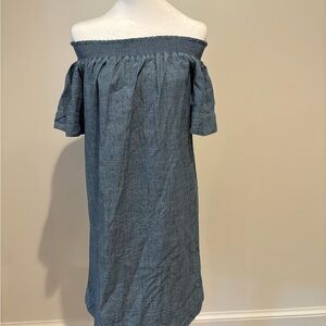 J. Crew Off-Shoulder Chambray Dress